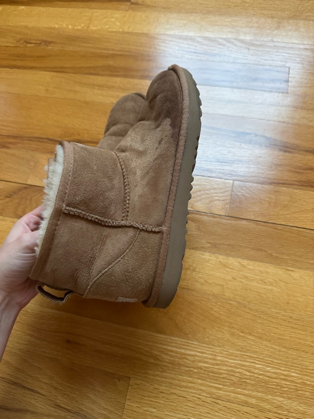Uggs Cozy Suede Shearling-Lined Ankle Boots - Chestnut - Picture 4 of 5